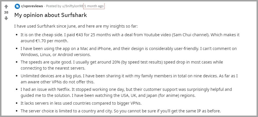 Surfshark user review 