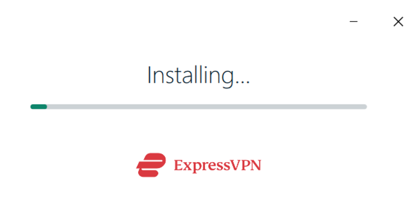 Screenshot showing the ExpressVPN setup client mid-installation
