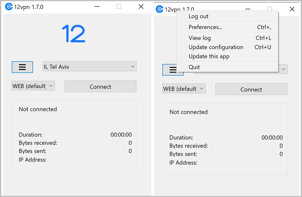 Main app interface