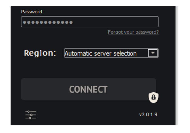 A screenshot of the server selection page