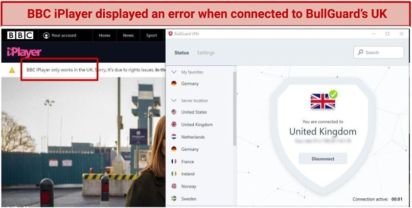 A screenshot of a block message on BBC iPlayer