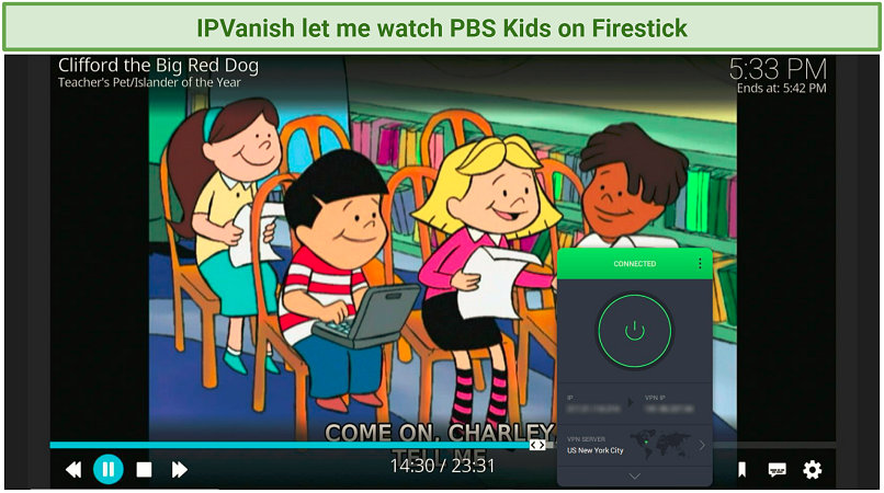 A screenshot showing you can stream content from Kodi addons on Firestick using IPVanish