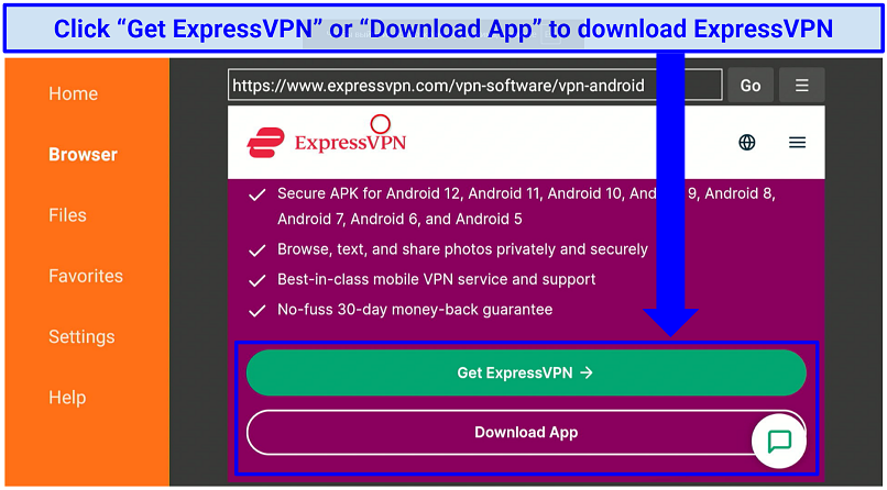 A screenshot showing it's easy to download ExpressVPN on Firestick