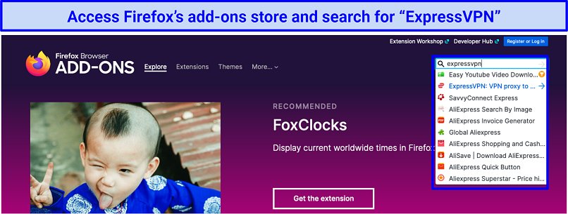 Screenshot of Mozilla Firefox add-on store