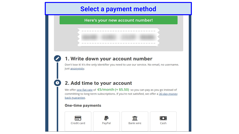 Graphic showing Mullvad payments