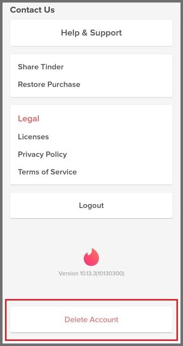 Permanently Deleting Tinder - Delete Account