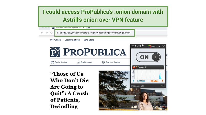 Graphic showing Propublica with Astrill