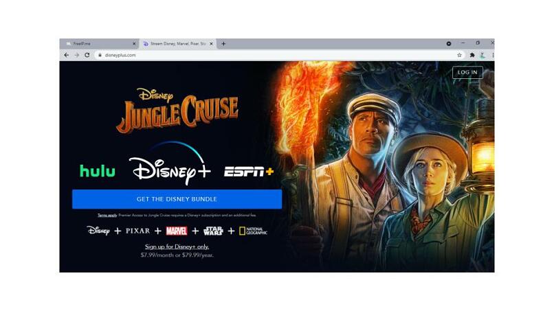 A screenshot of Psiphon getting me past Disney+'s landing page