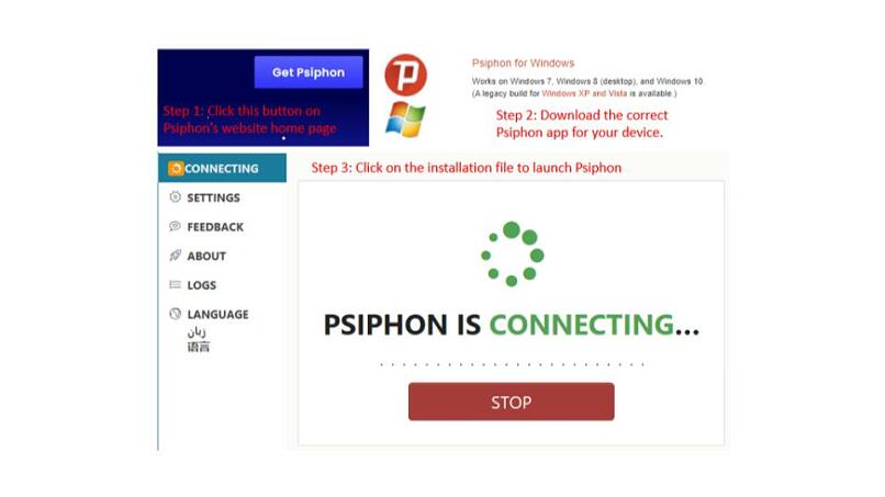 Image of how to install Psiphon on Windows