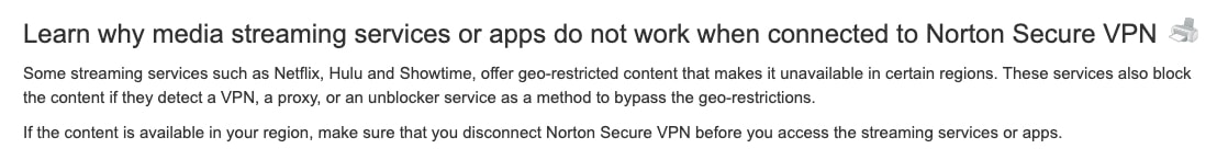 Norton Streaming Policy