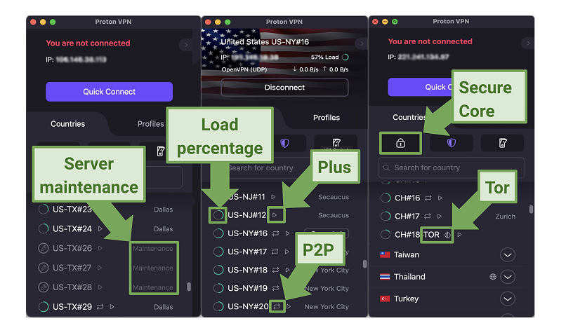 Graphic showing Proton VPN interface