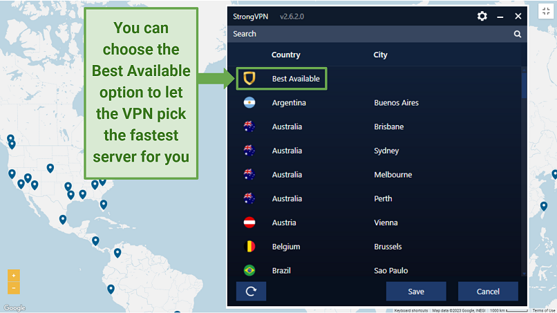 Strongvpn-in ekran görüntüsü