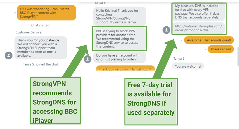 StrongVPN offers a very helpful and friendly live chat support