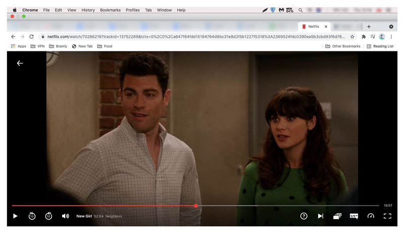 A screenshot of ZenMate unblocking US Netflix