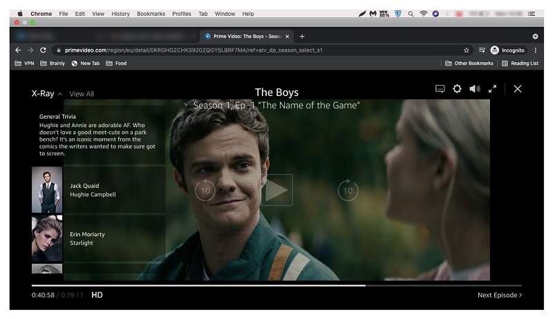 A screenshot of ZenMate unblocking Amazon Prime Video