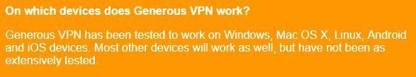 Generous VPN FAQ