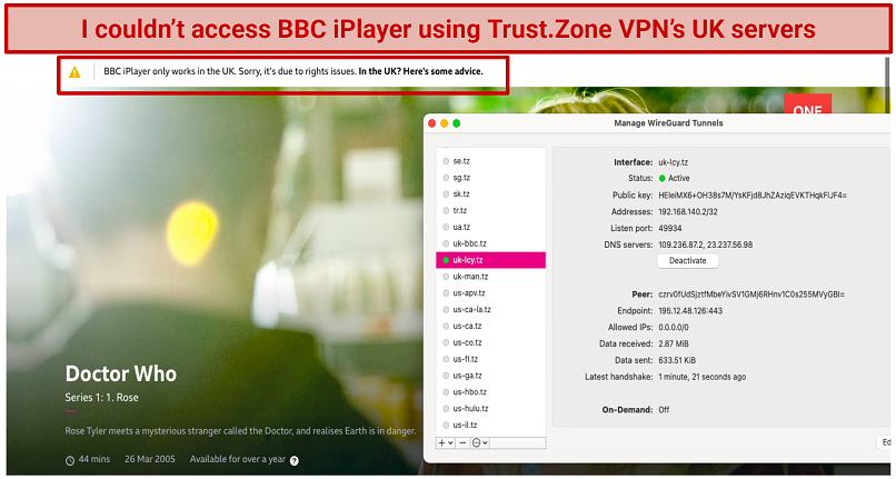 Graphic showing iPlayer blocking Trust.Zone VPN