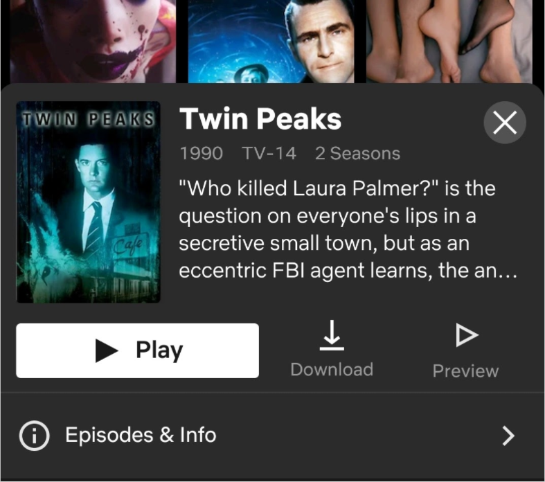 A screenshot of HideIPVPN unblocking Twin Peaks.