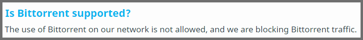 Screenshot of Hola's torrenting FAQ