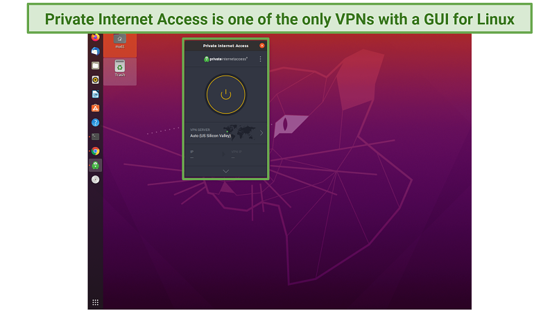 Screenshot dell'app di accesso a Internet privato