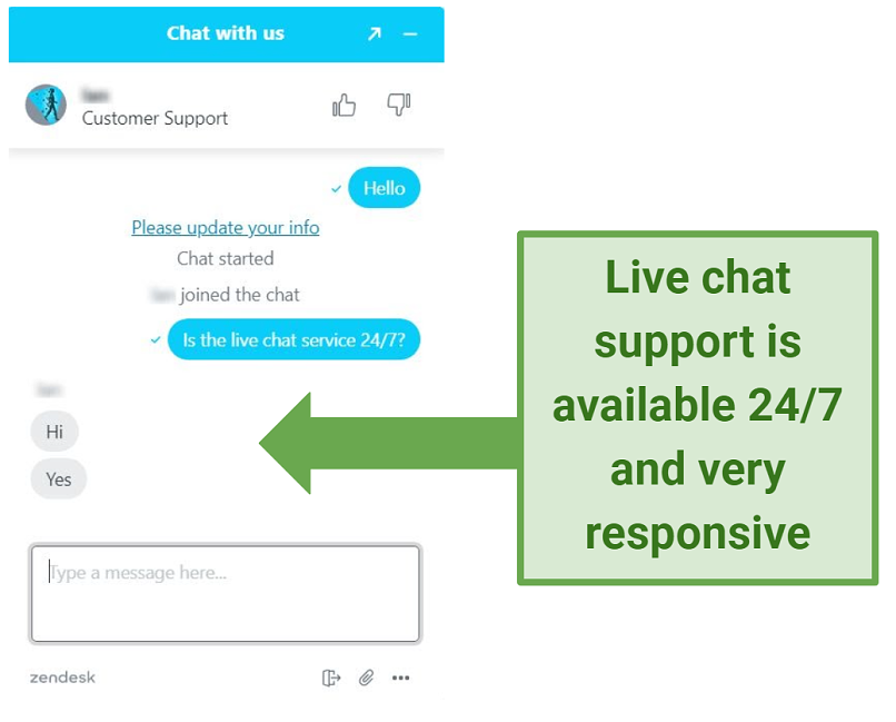 Image showing responsive Hideme live chat