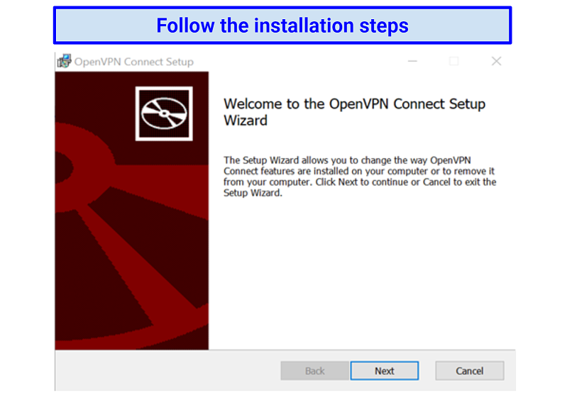Image showing OpenVPN Windows installation process