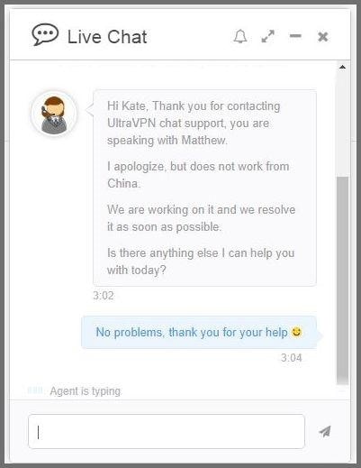 UltraVPN live chat