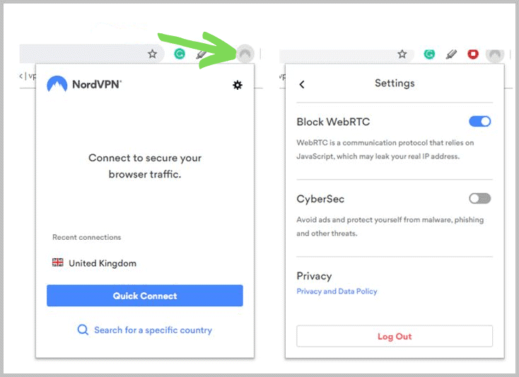 NordVPN browserextensie