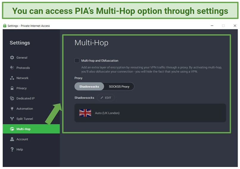 Graphic showing the multi-hop feature of PIA.
