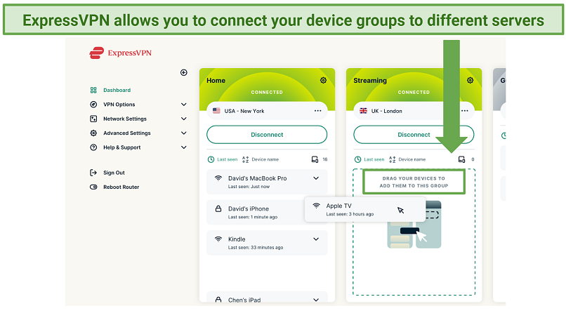 Screenshot of ExpressVPN's router app