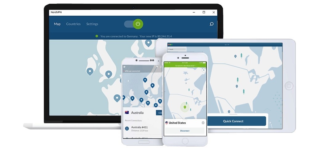 Lite utvalg av teknologiske enheter som er kompatible Med NordVPN.