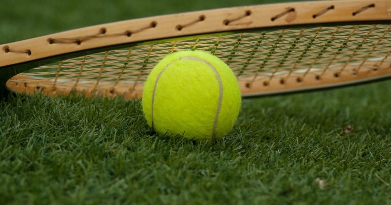 Tennis ball and racket