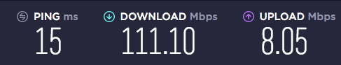 Speed test before connecting to HMA.