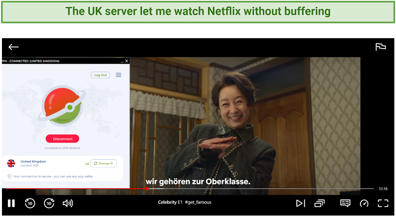 A screenshot showing Planet VPN unblocked Netflix original