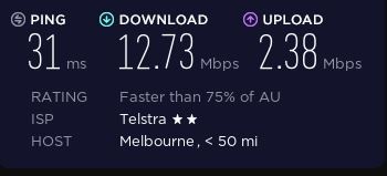 Speed test before connecting to BroVPN.