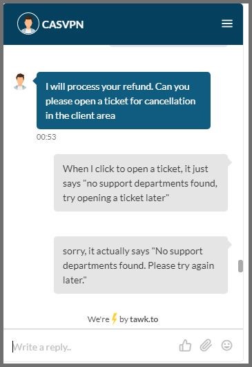 Live chat refund process