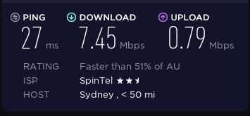 Speed test before connecting to VPNCity.
