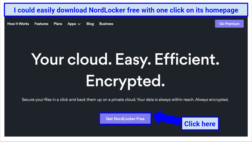 Graphic showing NordLocker homepage