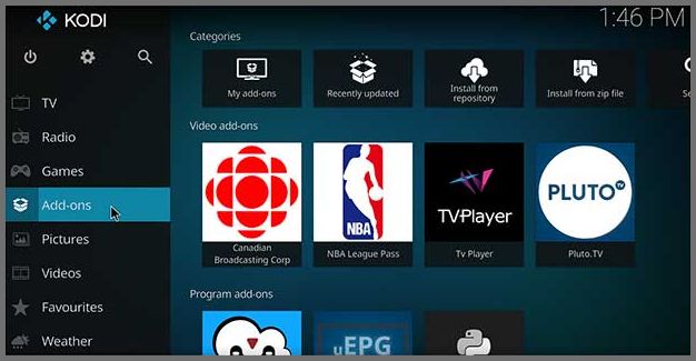 install cbc sports kodi 9