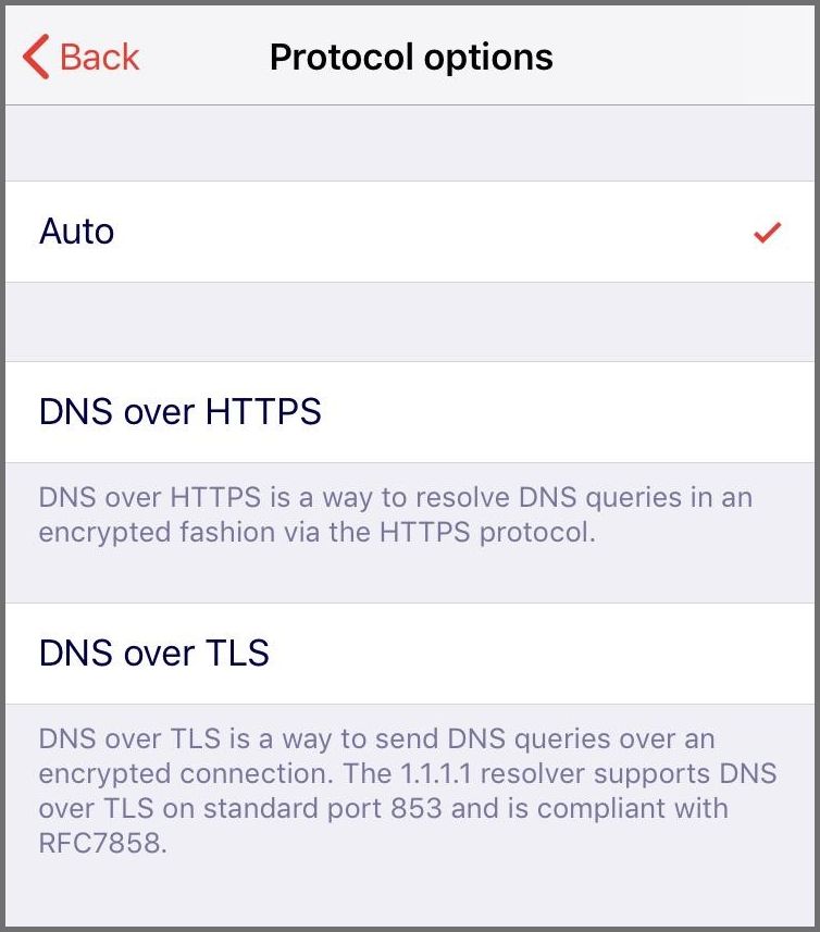 Protocol options