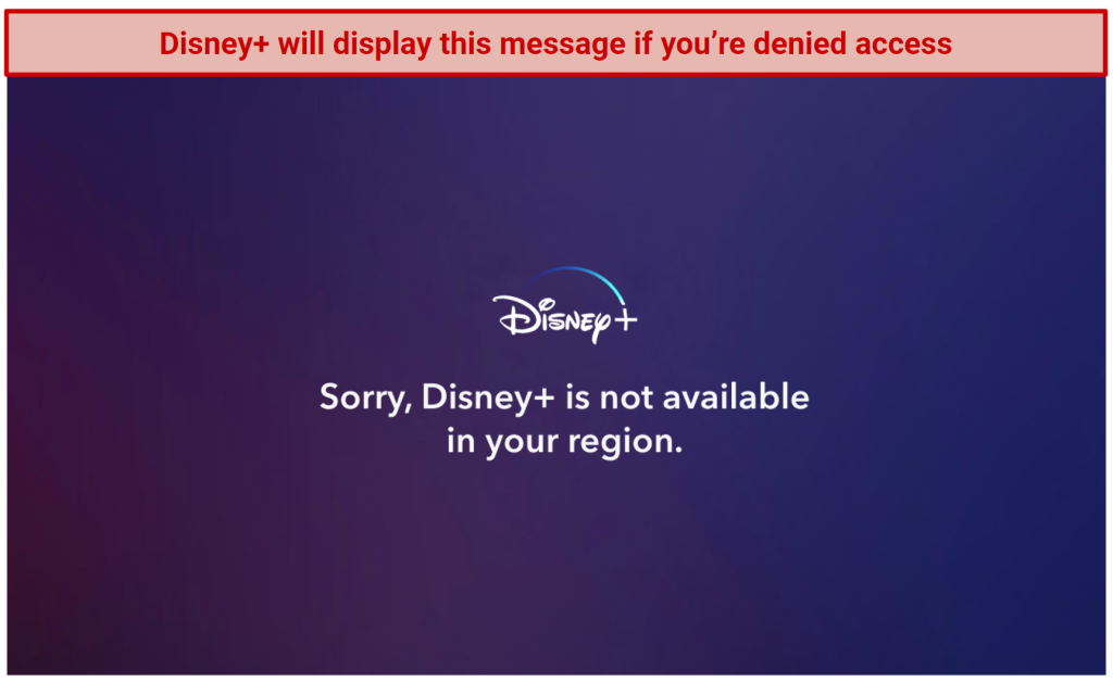 Screenshot of Disney+ error message