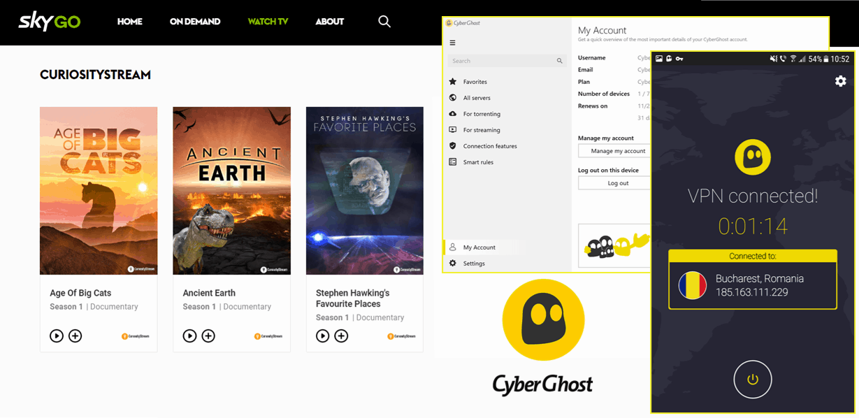 Sky Go - CyberGhostVPN