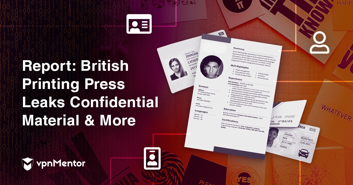 Report: British Printing Press Leaks Confidential Material & More