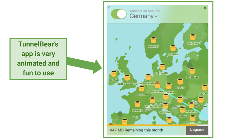 Graphic showing TunnelBear app