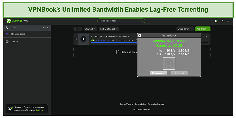 Graphic showing VPNBook with uTorrent