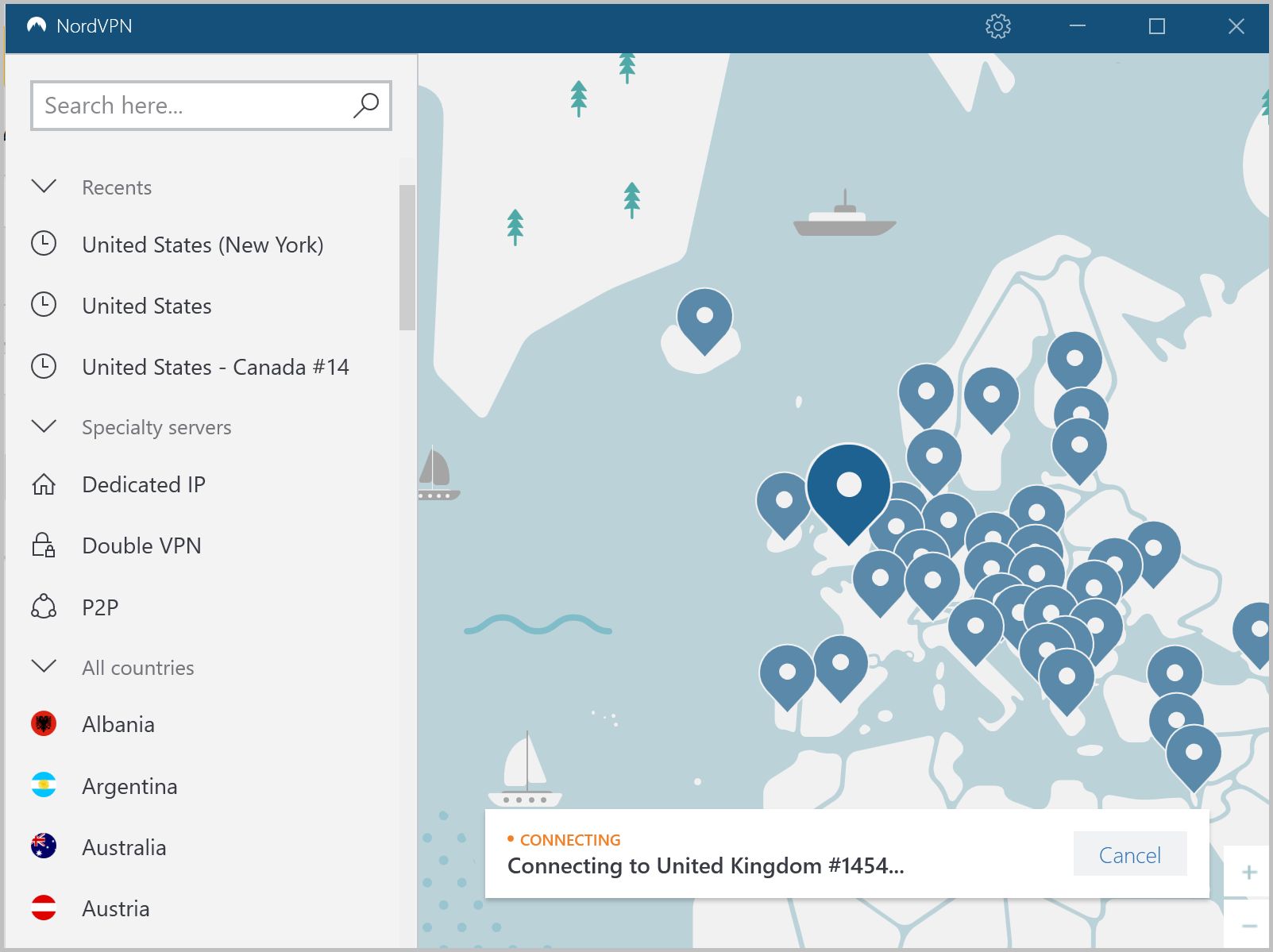 NordVPN server locations