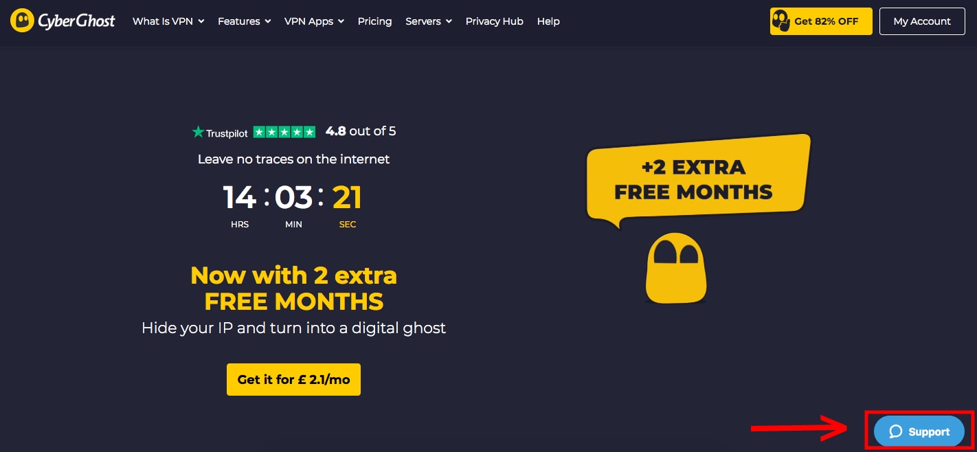 Image: CyberGhost CyberGhost homepage