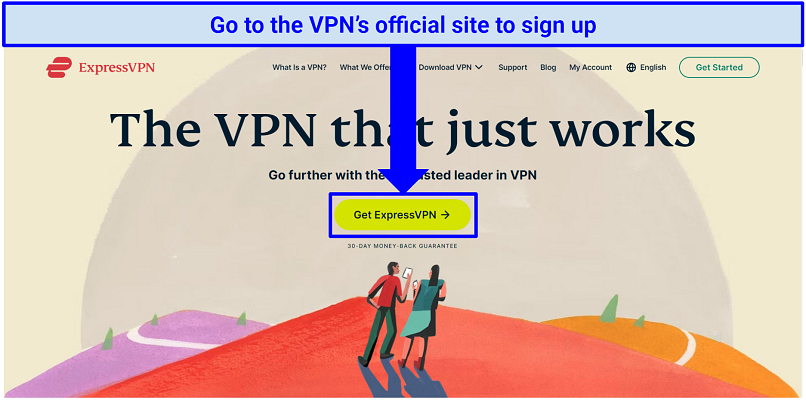 Screenshot of the ExpressVPN official website