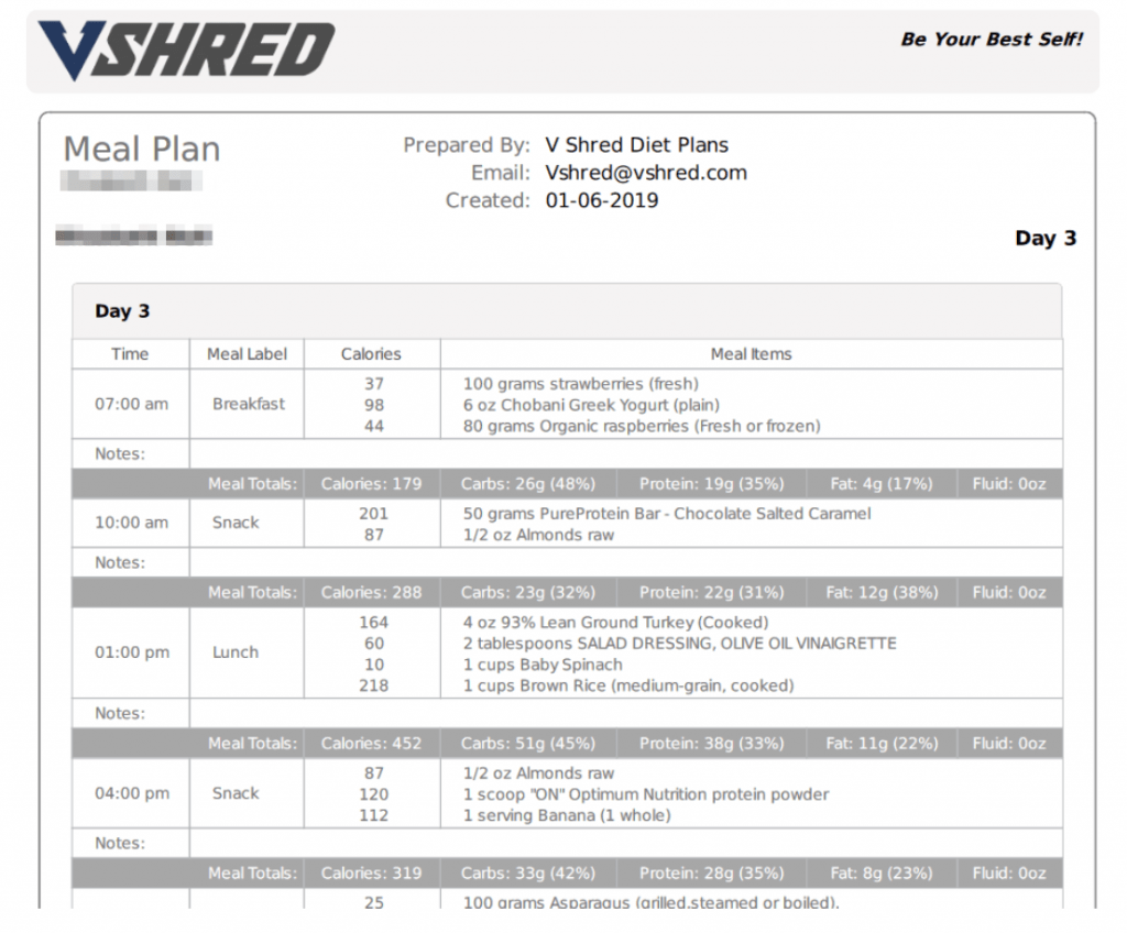 V Shred Meal Plan Pdf - www.inf-inet.com