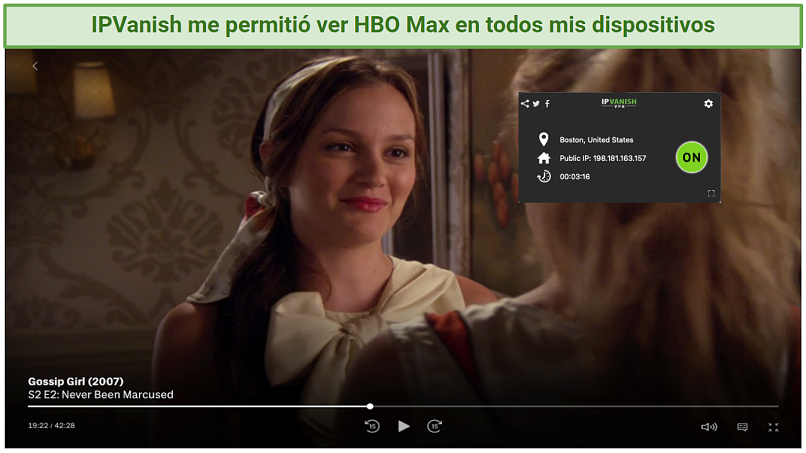 Graphic showing HBO Max with IPVanish